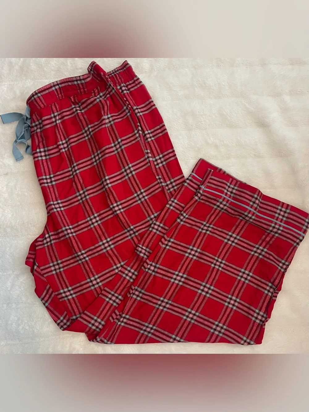 State of Day Plaid Flannel Pajama Pants Women's XXL Popplaid Tango Drawstring